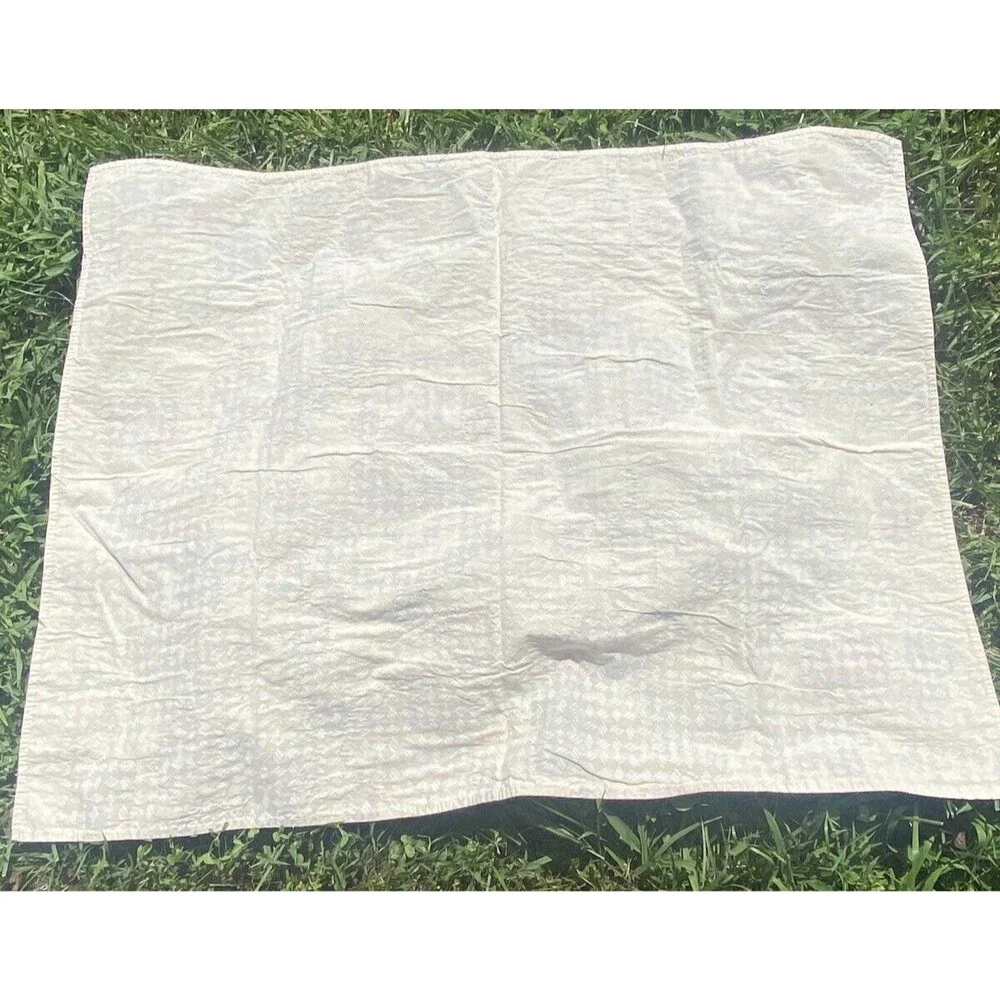 Vintage Baby Blanket Play Mat Cotton Cute Holstein Cow Print Dairy Barn  32 x 42